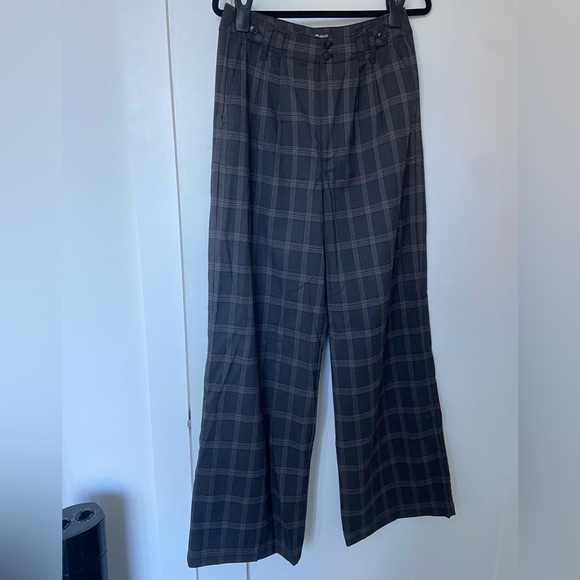 Plaid madewell Harlow wide leg pants, new with tags never worn. - Picture 4 of 5